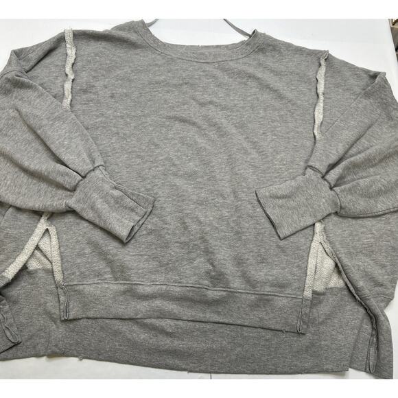 Free People Tops - WE THE FREE PEOPLE Sweatshirt Womens Small Light Gray Oversized Camden Pullover
